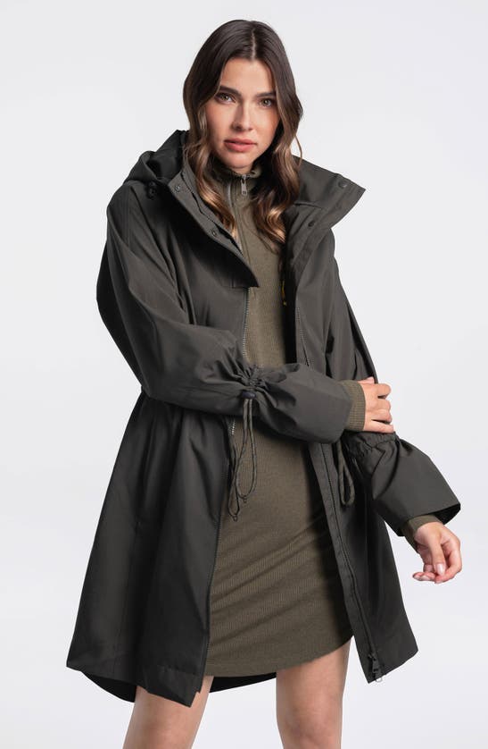 Shop Lole Piper Waterproof Oversize Rain Jacket In Olive