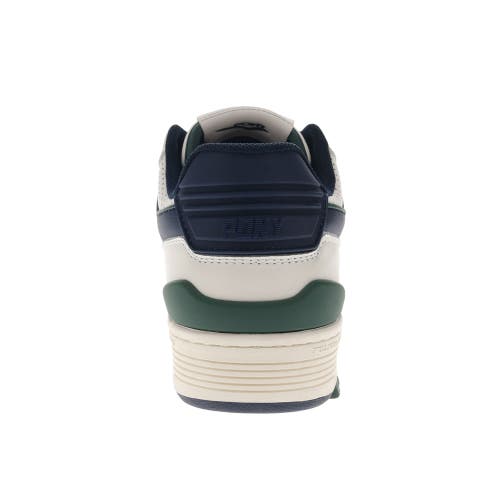 Pony Mens M100 Low Archive Genuine Leather Premium Lace Up Athletic Sneaker Shoe In Snow White/navy/green