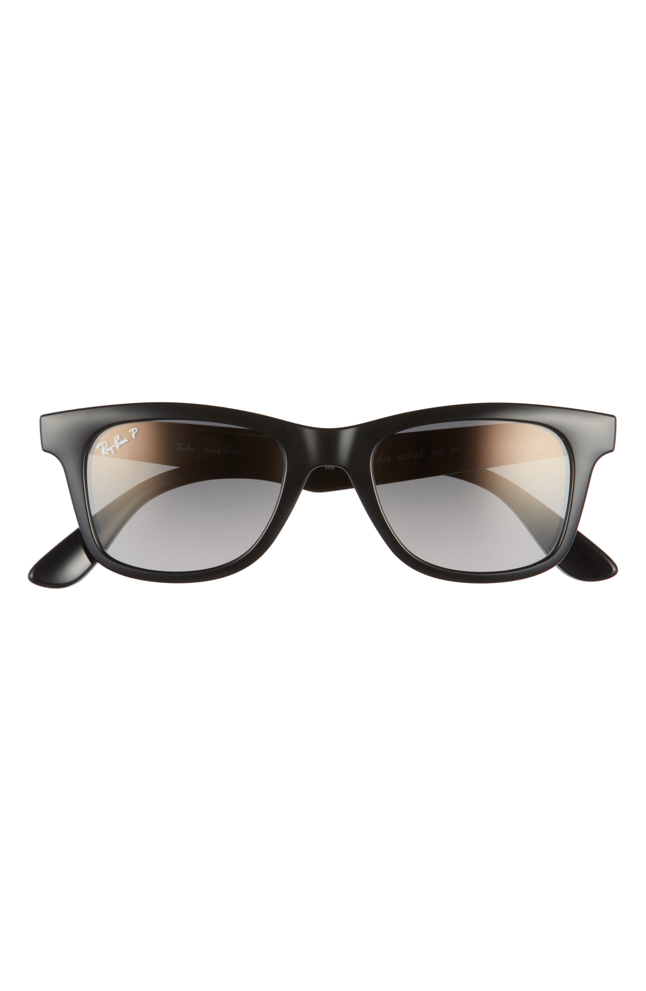 Ray Ban Wayfarer Polarized 50mm Sunglasses In Black Dark Grey Gradient Modesens