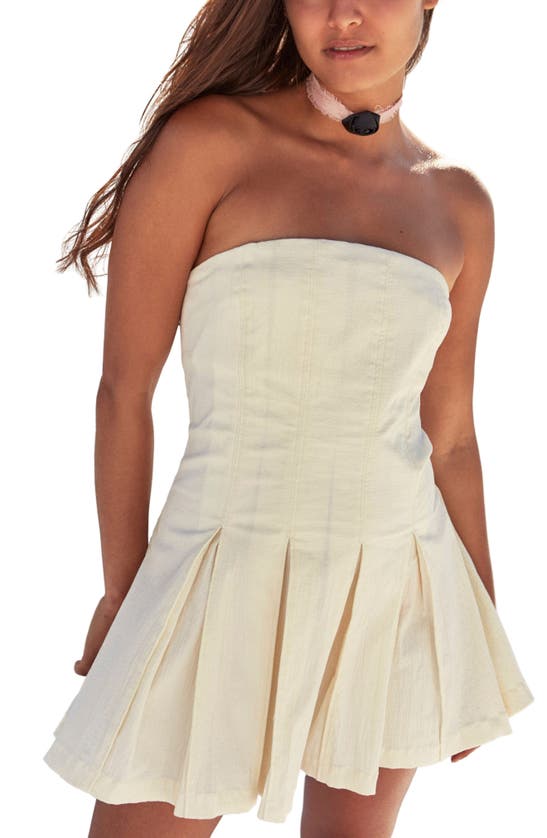 Shop Free People Made Me Smile Strapless Minidress In Fall Clouds