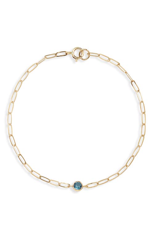 Shop Anzie Bezel Pendant Bracelet In Saphire Blue