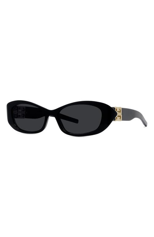 Shop Givenchy 4g Liquid 54mm Cat Eye Sunglasses In Shiny Black/smoke