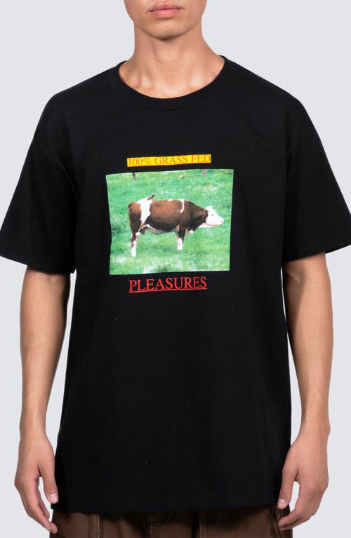 Pleasures Grass Fed Cotton Graphic T-shirt In Black