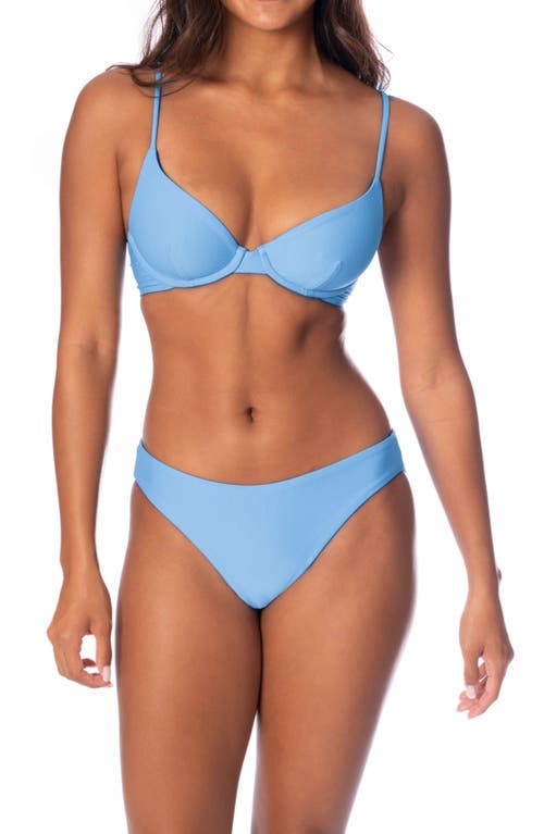 Maaji Stone Blue Dainty Reversible Underwire Bikini Top In Blue