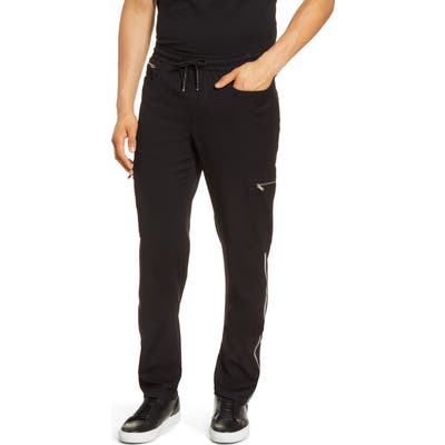 Karl Lagerfeld Paris Slim Fit Zip Cargo Pants, Black