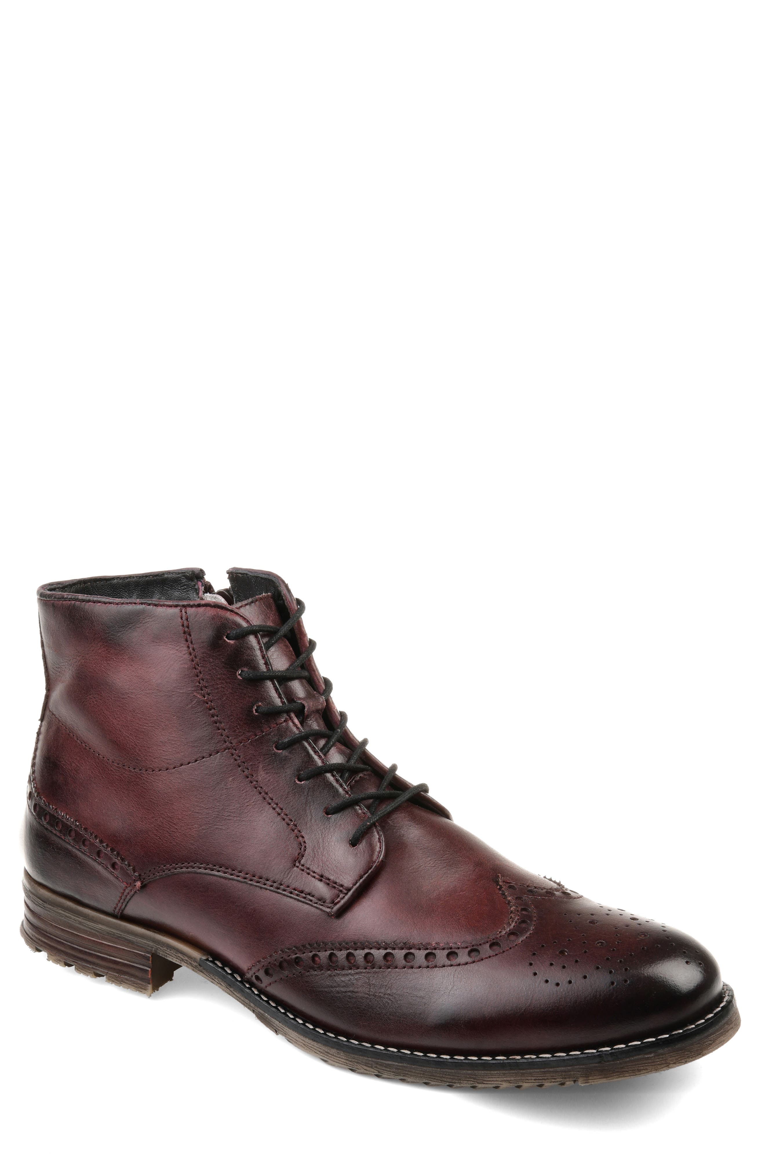 Thomas And Vine Ryker Wingtip Boot, Burgundy