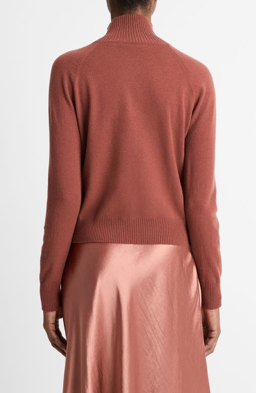 Shop Vince Wool Blend Turtleneck Sweater In Rosewood