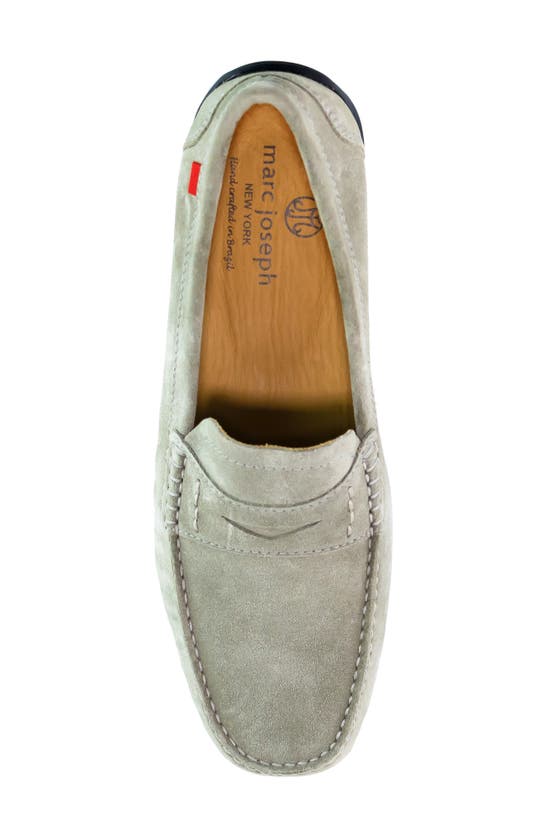Shop Marc Joseph New York Hamilton Penny Strap Driving Loafer In Grey Suede