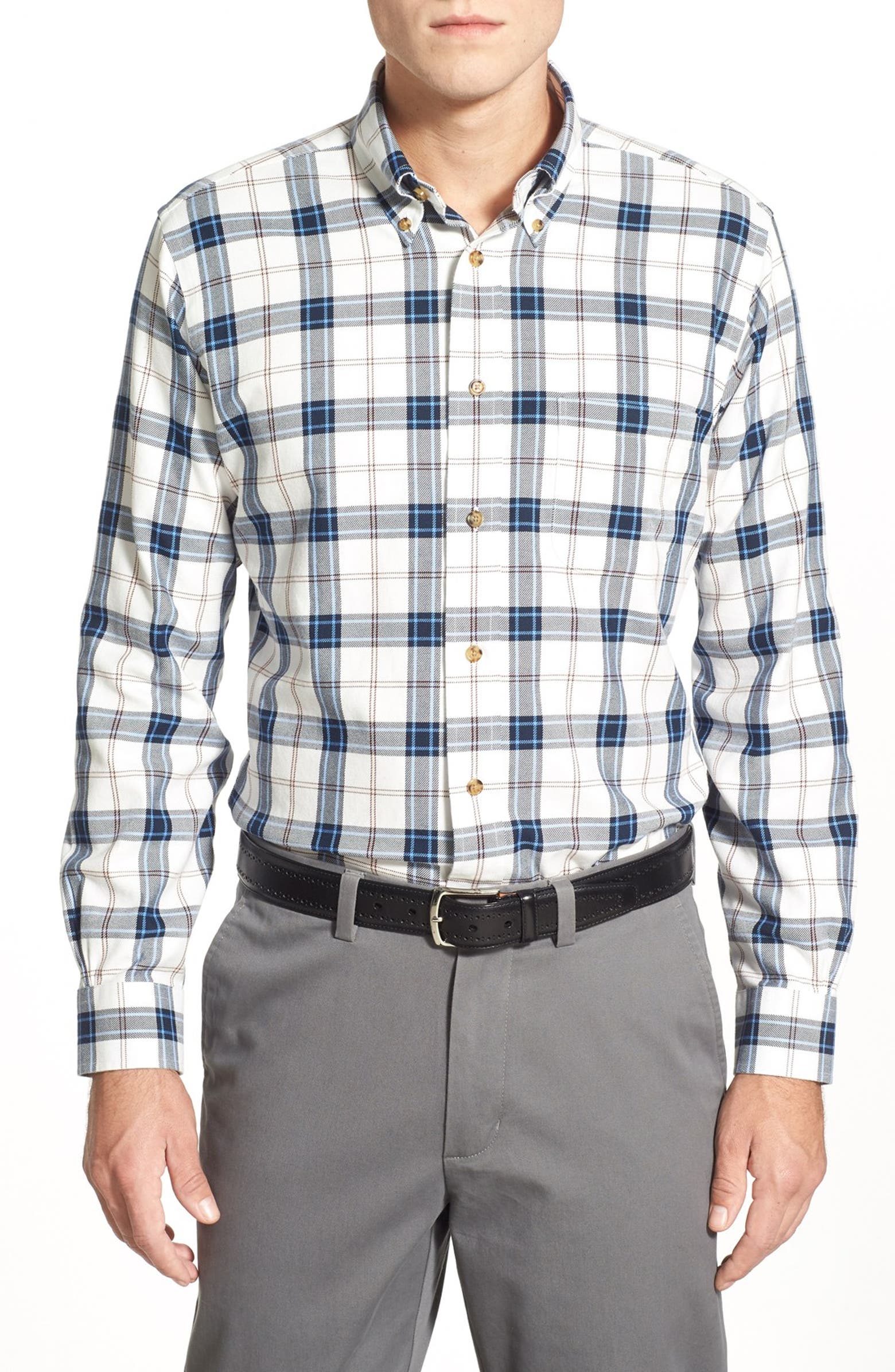 Brooks Brothers Regent Fit Long Sleeve Plaid Twill Sport Shirt | Nordstrom