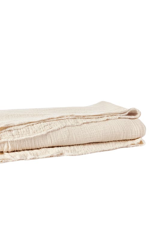 Coyuchi Topanga Organic Cotton Matelassé Bed Blanket In Undyed