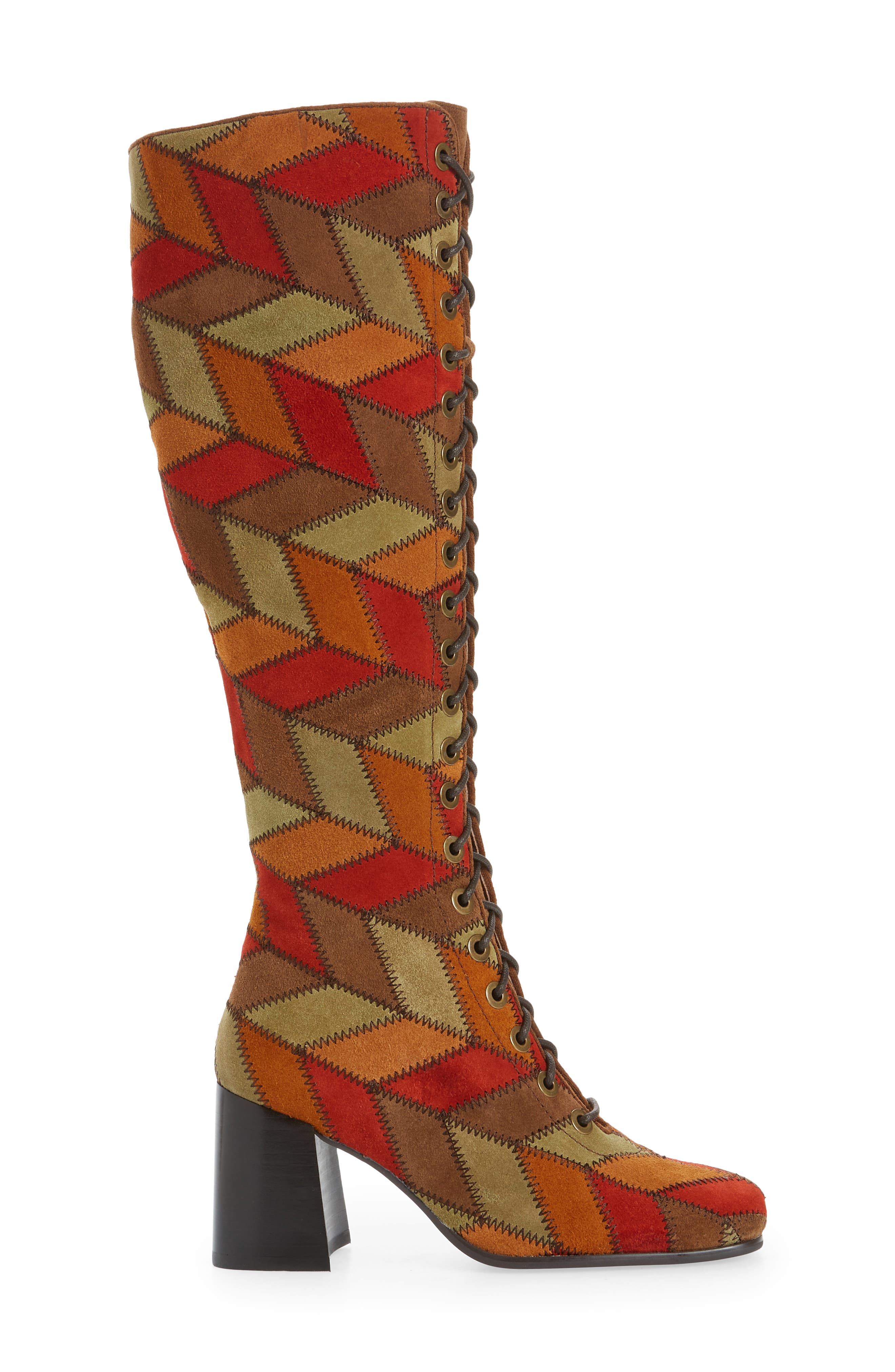 patchwork boots womens