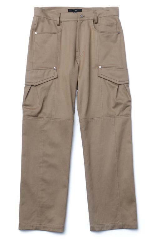 IISE Flat Front Twill Cargo Pants in Sand