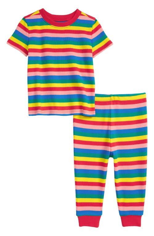 Tucker + Tate Kids' Fitted Two-Piece Cotton Pajamas in Red Fiery Rainbow Stripes