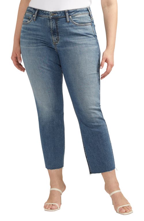 Silver Jeans Co. Most Wanted Raw Hem Mid Rise Straight Leg Indigo at Nordstrom, X 27