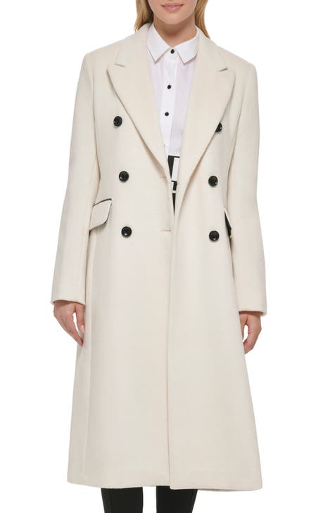 Women's Winter Wool Dress Coat Double Breasted Pea Coat Long Trench Coat