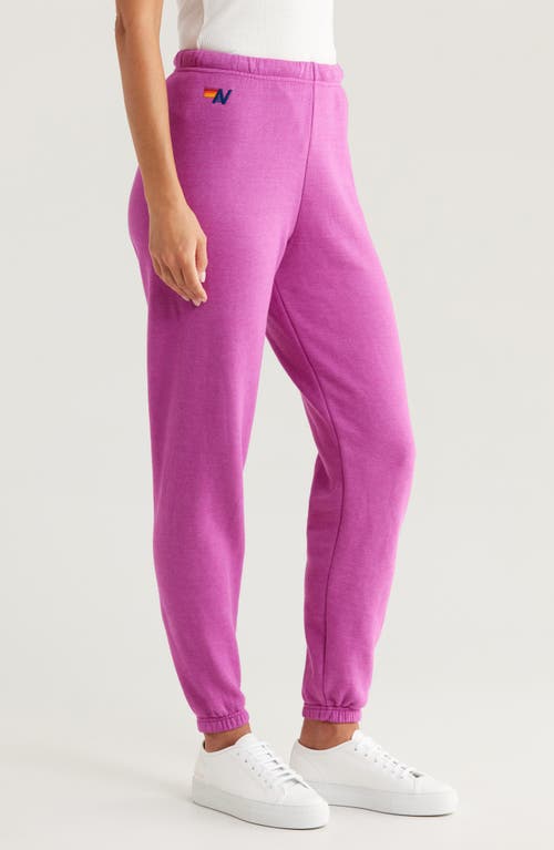 Shop Aviator Nation Stripe Sweatpants In Magenta/orange Yellow