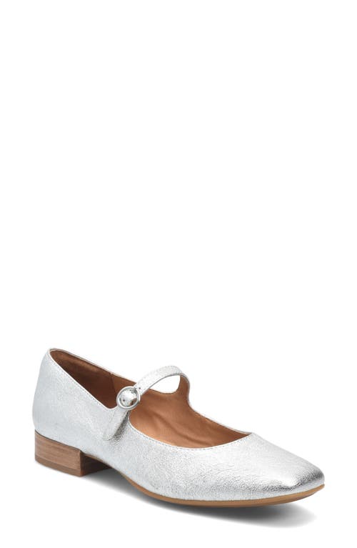 Söfft Sofft Elsey Leather Flat In Silver Metallic