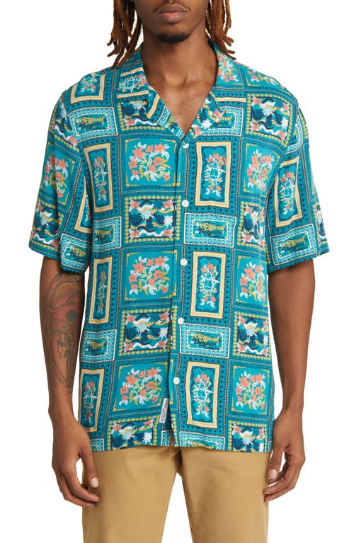 Floral Camp Shirt in Tahitian Tide