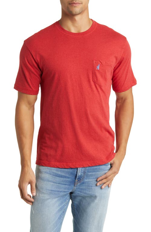 Dale Heathered Pocket T-Shirt in Ruby Red