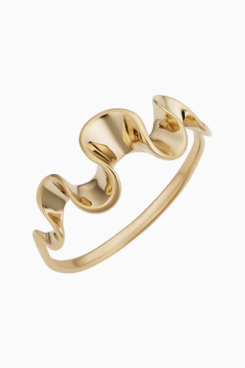 Shop Oradina 14k Solid Gold Stack Ribbon Ring In Yellow Gold