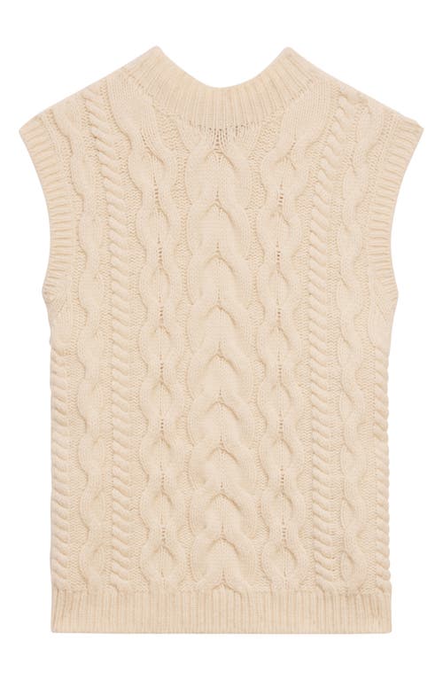 Shop Theory Felted Wool & Cashmere Cable Sweater Vest In Ivory