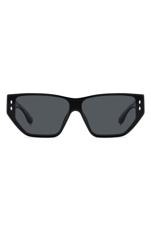 Isabel Marant 66mm Oversize Angular Sunglasses In Black/grey