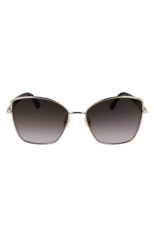 Ferragamo Embellished Gancini Metal Cat-eye Sunglasses In Gold/khaki Gradient