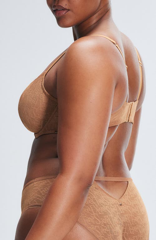 Savage X Fenty Signature Script Lace Underwire Demi Bra In Sweet Latte Nude