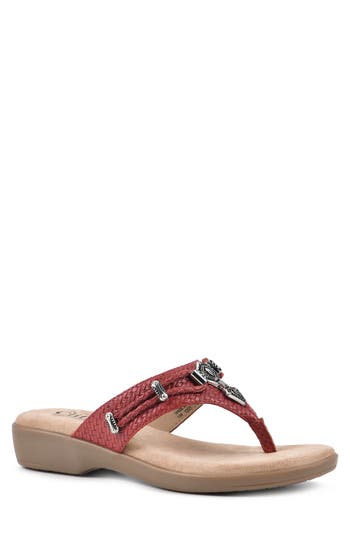 Cliffs By White Mountain Bailee Sandal In Red/woven