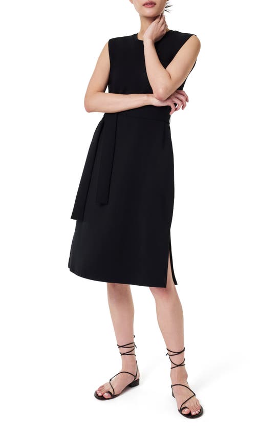 Shop Spanx Aire Sleeveless Scuba Knit Dress In Very Black