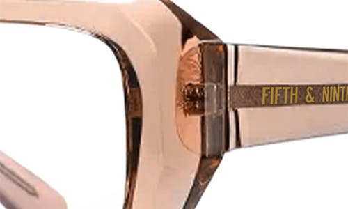 Fifth & Ninth Noa 51mm Rectangular Blue Light Blocking Glasses In Tan/clear