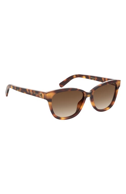 Shop Marc Jacobs The  55mm Polarized Gradient Rectangular Sunglasses In Havana/brown Gradient