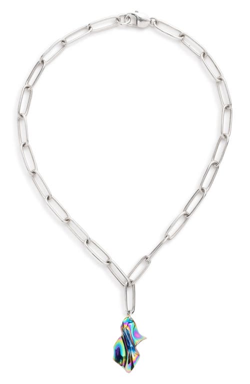 Gelsey Fold Pendant Necklace in Oil Slick