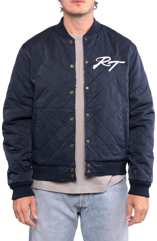 Shop Round Two Varsity Reversible Quilted Baseball Jacket In Blue