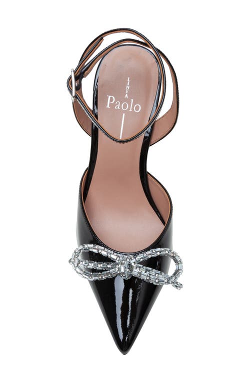 Linea Paolo Heart Ankle Strap Pointed Toe Pump In Black