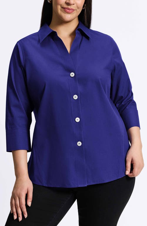 Shop Foxcroft Paityn Button-up Shirt In Majestic Blue