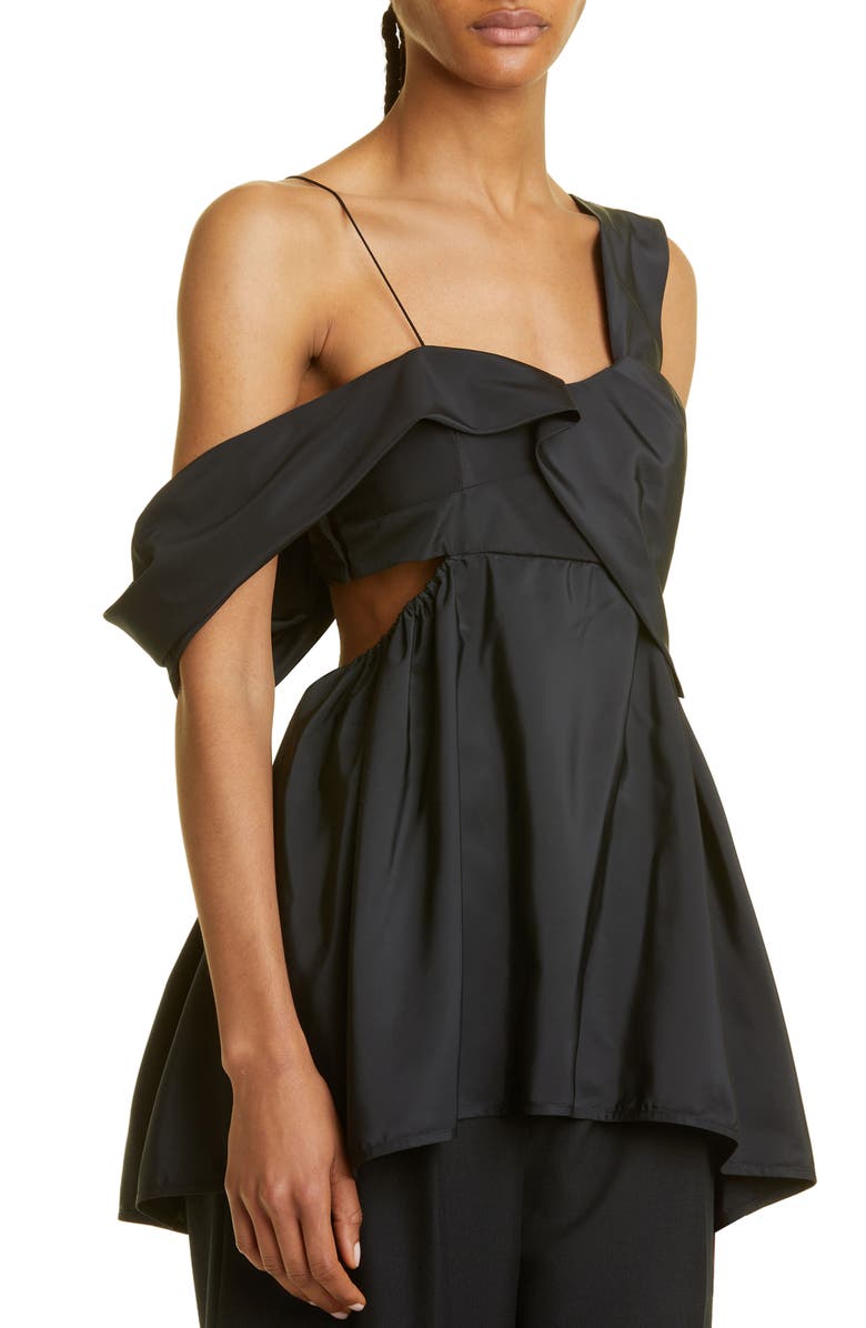 Cecilie Bahnsen Sally One-Shoulder Recycled Faille Top | Nordstrom