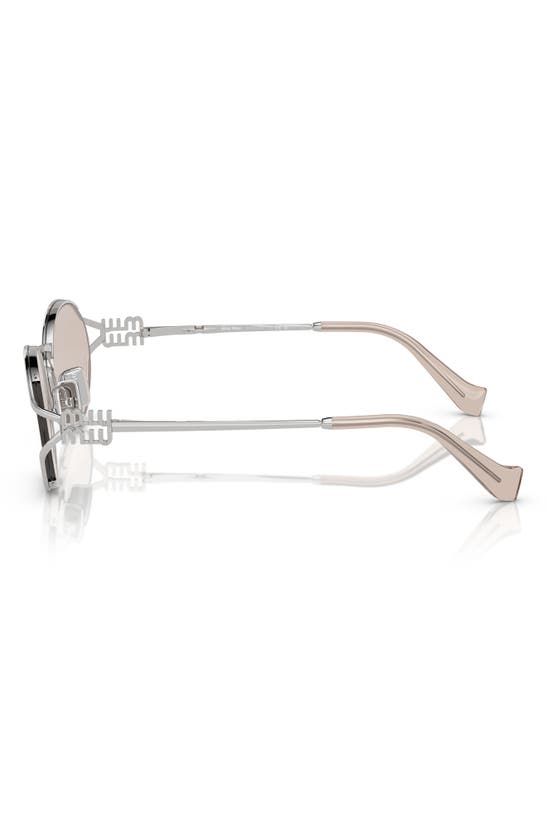 Shop Miu Miu 54mm Oval Sunglasses In Silver