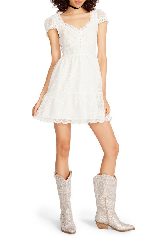 Betsey Johnson Jessica Lace Minidress In Snow White