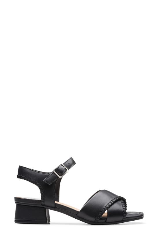 Shop Clarks Serina 35 Ankle Strap Sandal In Black Leather