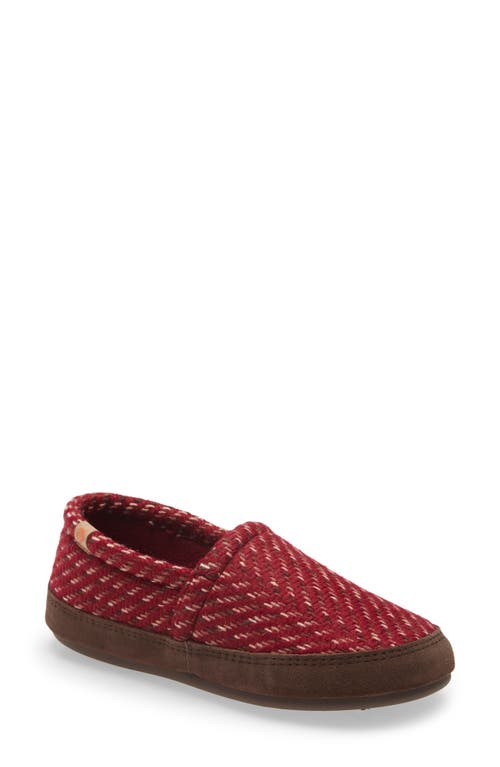 Moc Slipper in Garnet Woven Tweed