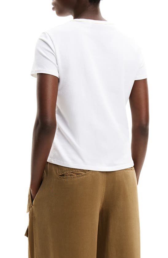 Shop Desigual Smiley Originals® Rhinestone T-shirt In White