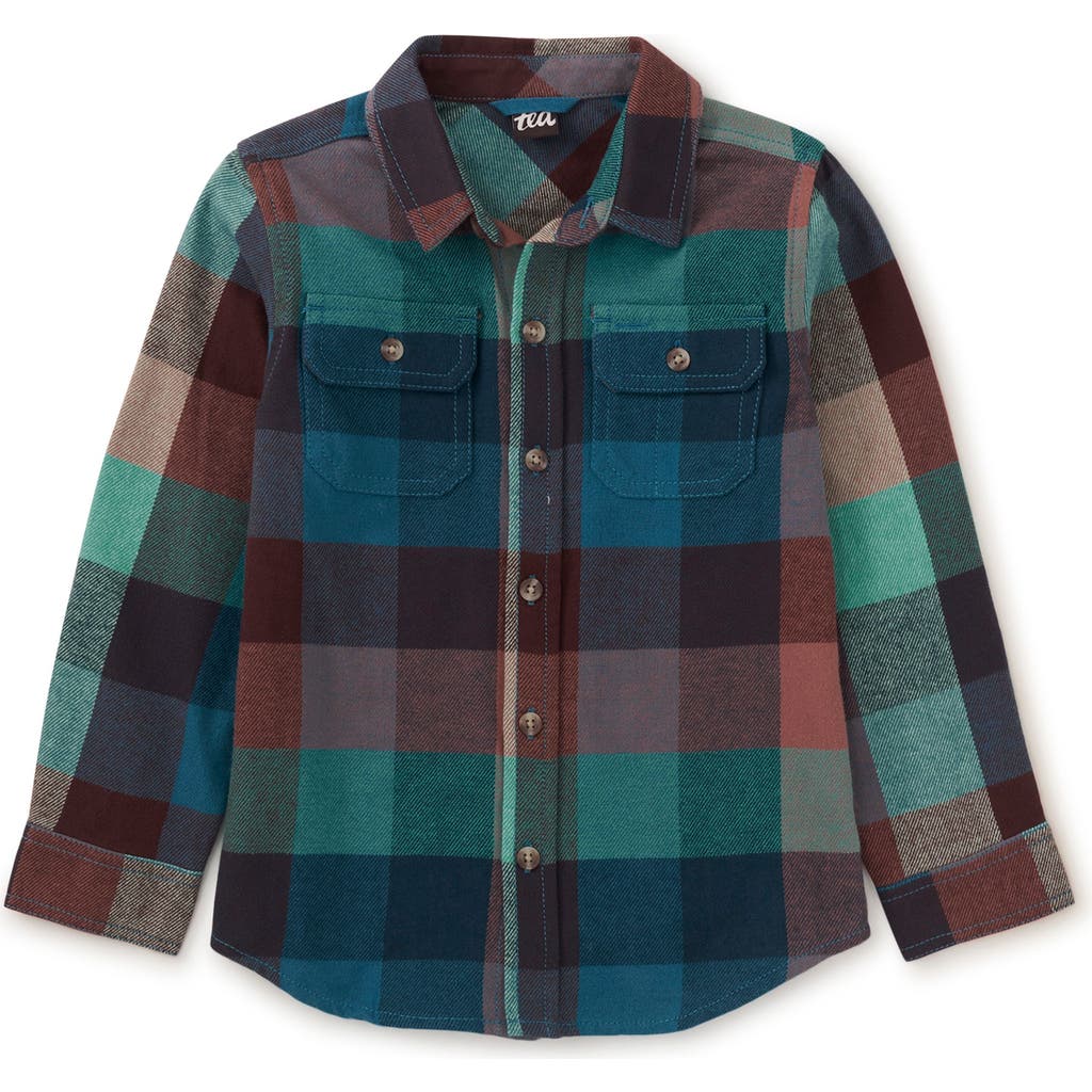 Tea Collection Flannel Button Up Shirt in Anatolian Plaid