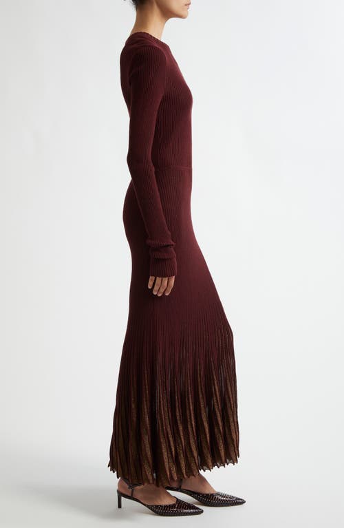 Ulla Johnson Mila Shimmer Ribbed Maxi Sweater Dress In Amaranthus