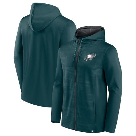 Men's New Era Green Philadelphia Eagles Combine Authentic Hard Hitter  Pullover Hoodie