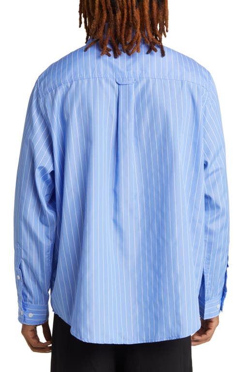 Shop Checks Big Stripe Button-up Shirt In Blue/white