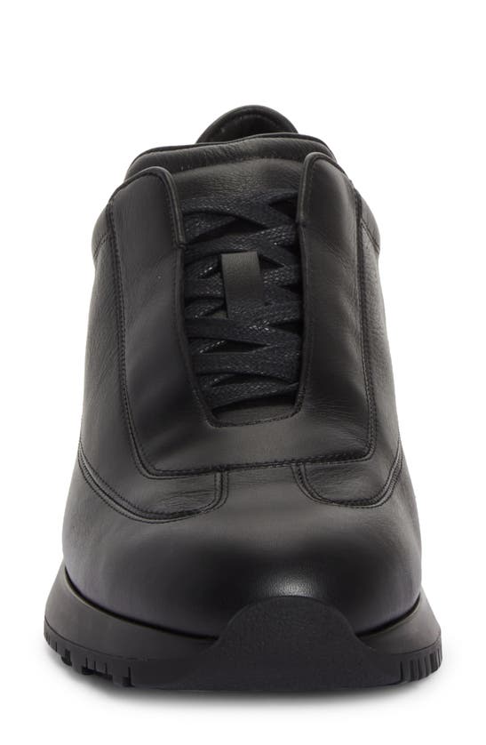 Shop John Lobb River Leather Sneaker In Black