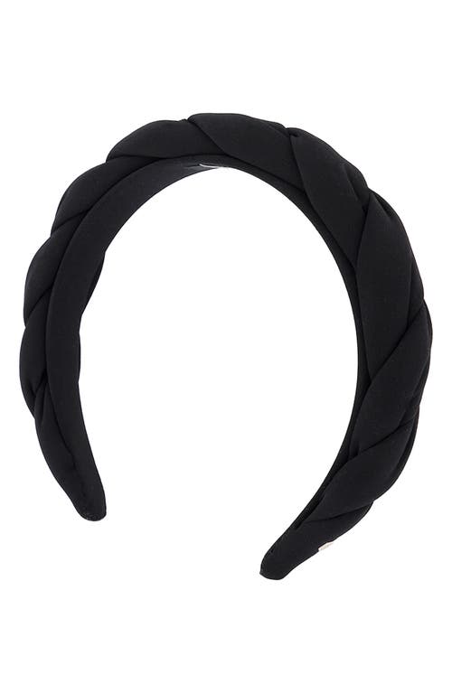 Alexandre de Paris Twist Satin Headband in Black