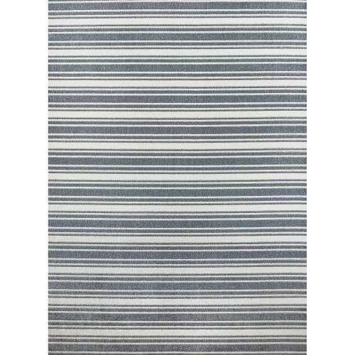Jonathan Y Fawning Two-tone Striped Classic Low-pile Machine-washable Polyester Rug In Cream/dark Gray