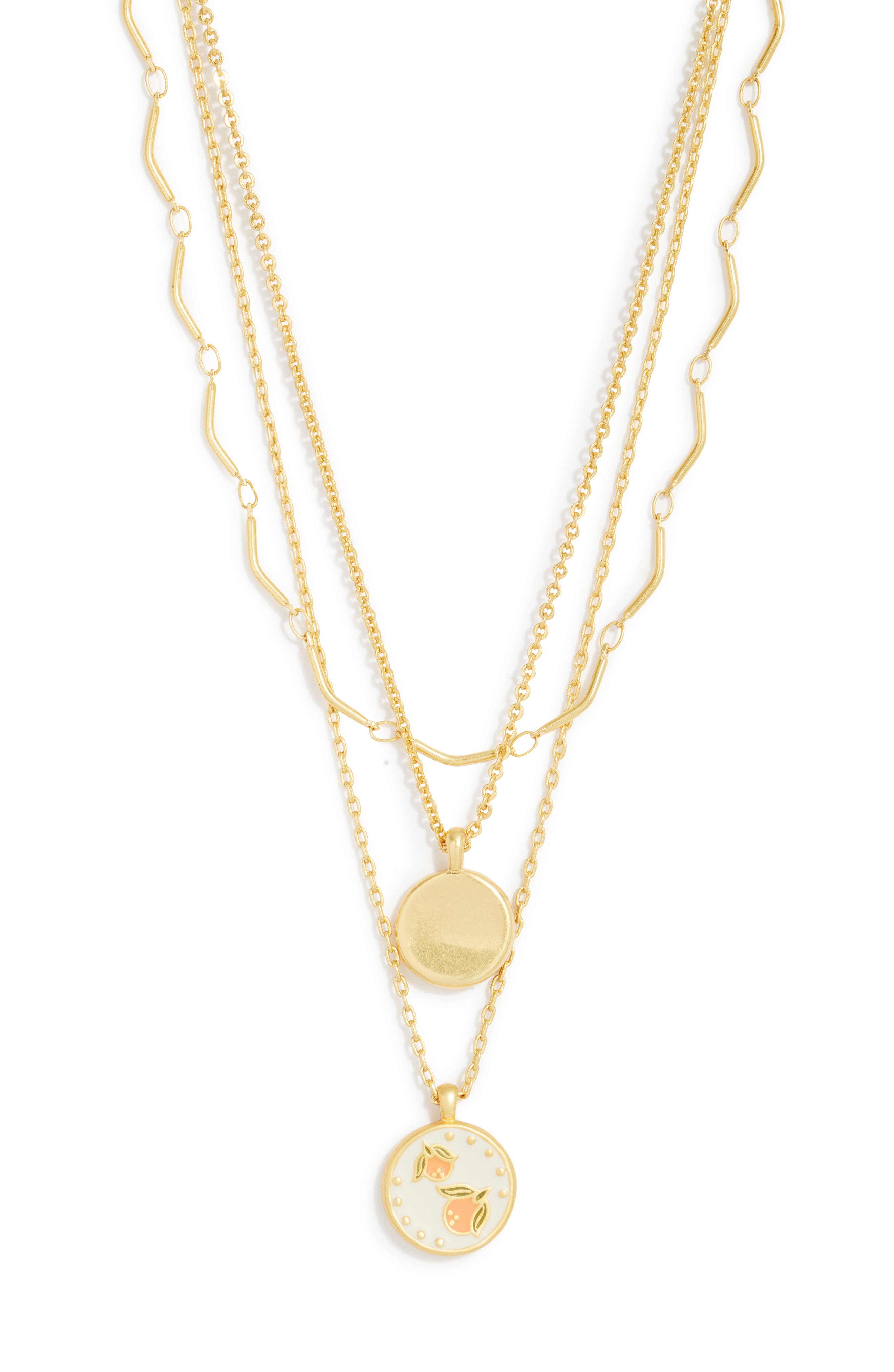 Enamel Clementine Coin Necklace Set 